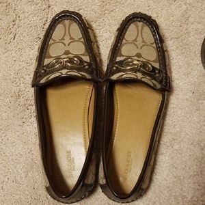 Gently-used Coach Brown Logo Loafers